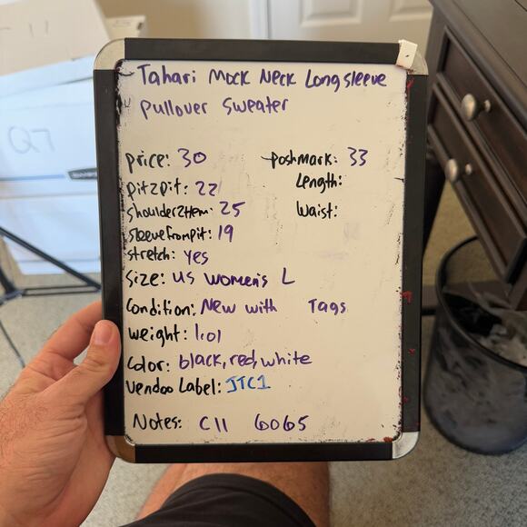 Tahari Mock Neck Long Sleeve Pullover Sweater US Women's L - Picture 6 of 6